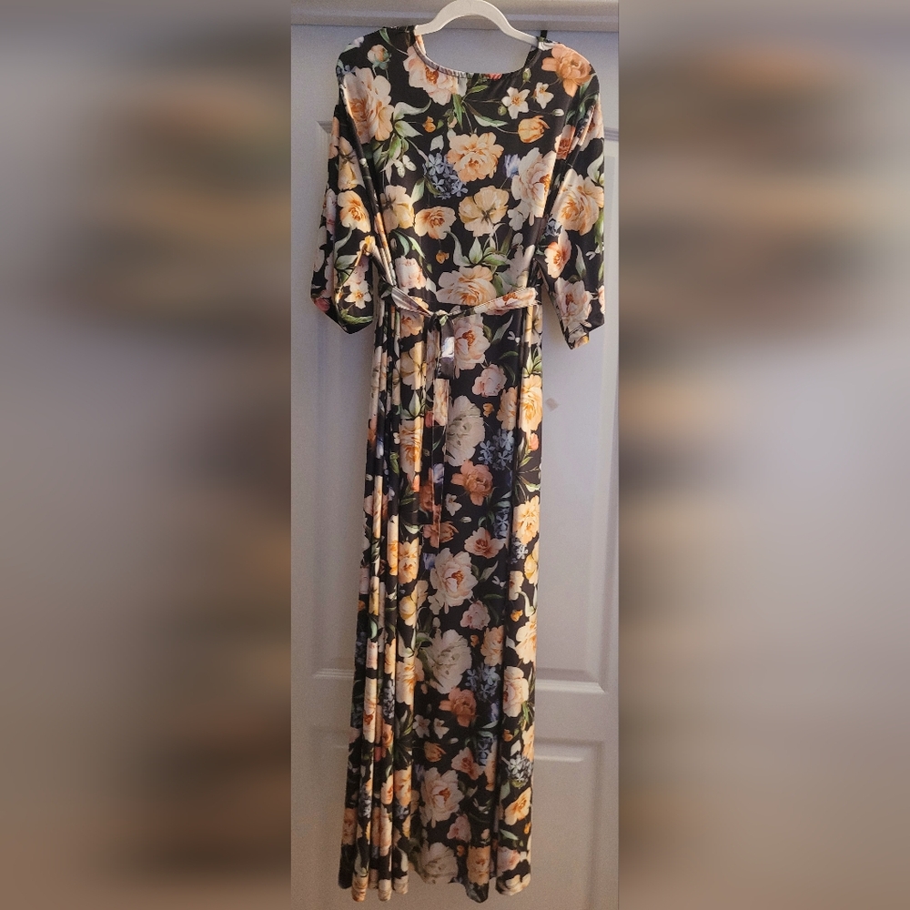 🌼 Ellos Black Floral Maxi Dress - Picture 10 of 11